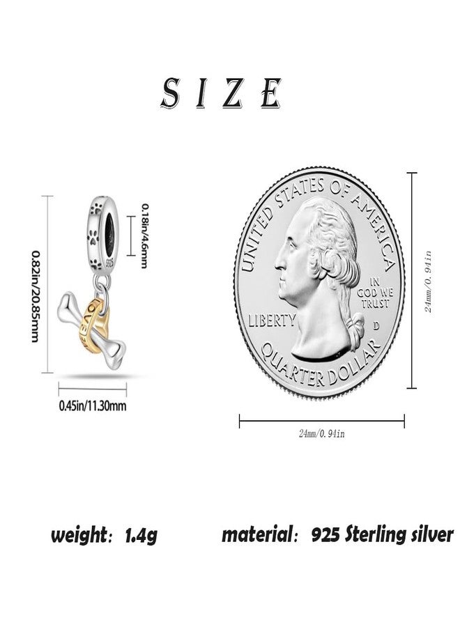 ARTCHARM Dog Print and Bone Love Heart Charms for Woman-925 Sterling Silver Dangle Pendant Bead with Cubic Zirconia,DIY Gifts for Women Bracelet & Necklace, red - Image 5